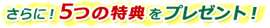 さらに！５つの特典をプレゼント！